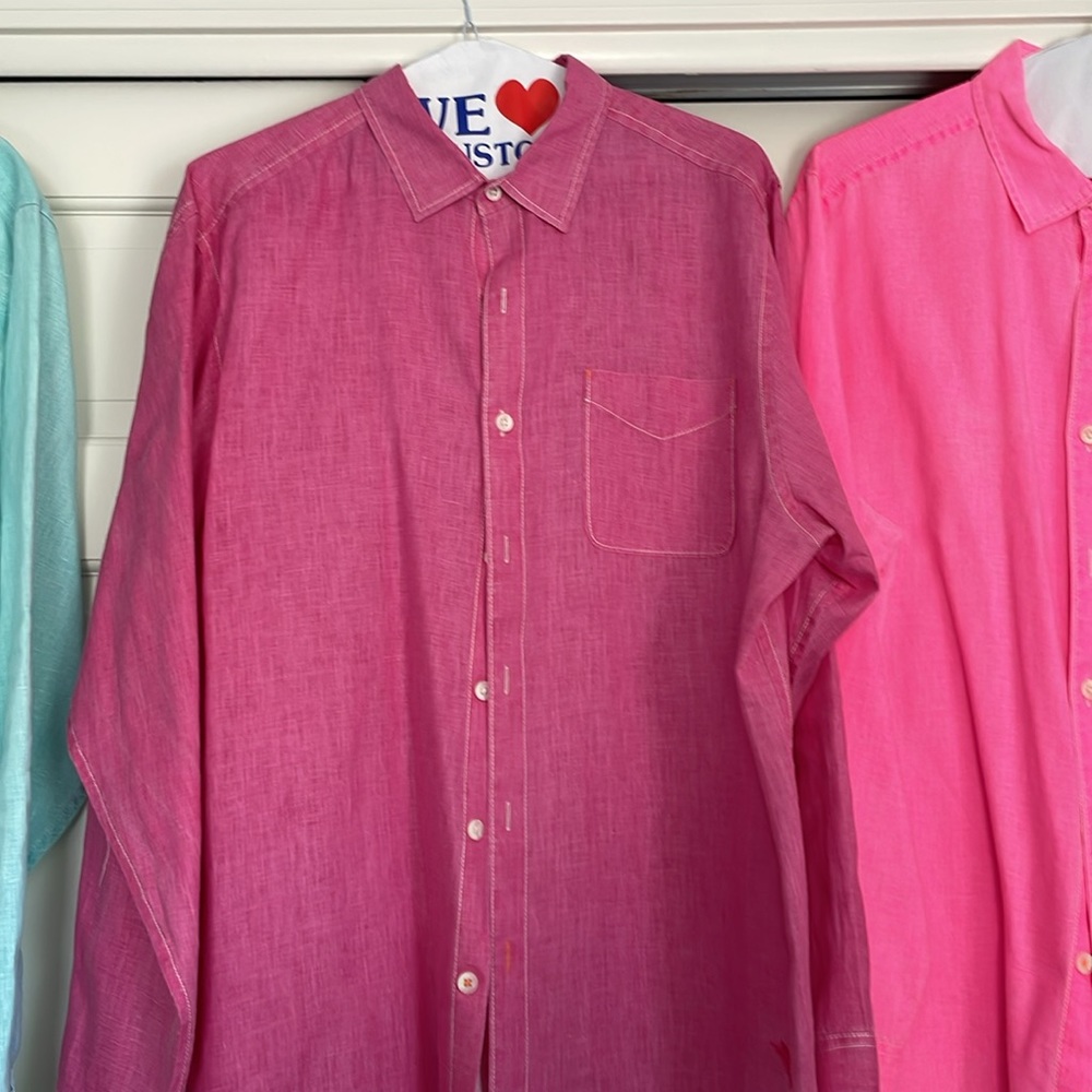 Tommy Bahama 100% linen long sleeve button down men’s shirts. - Picture 4 of 7